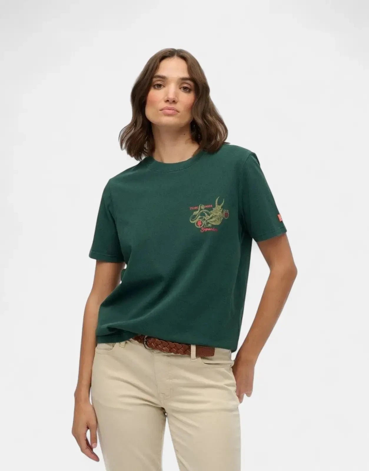 Superdry Tokyo Narrative Enamel Green Relaxed T-Shirt - Subwear