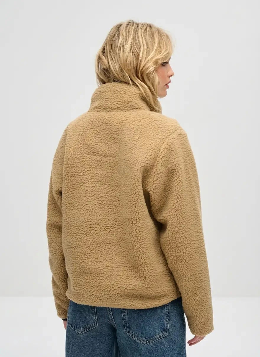 Superdry Vintage Retro Half Zip Fleece Tan Brown Sweatshirt - Subwear