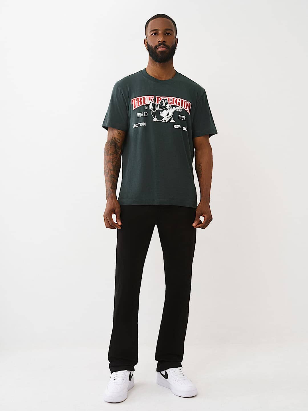 True Religion Buddha Arch Logo T-Shirt Green - Subwear