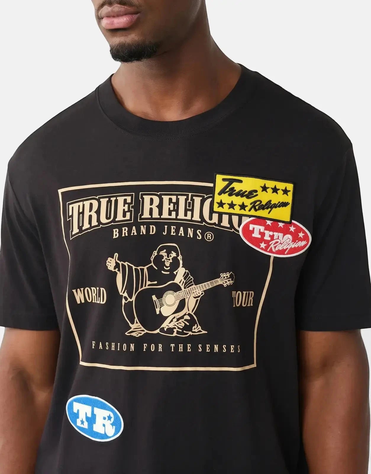 True Religion Logo Patch SRS T-Shirt Black - Subwear