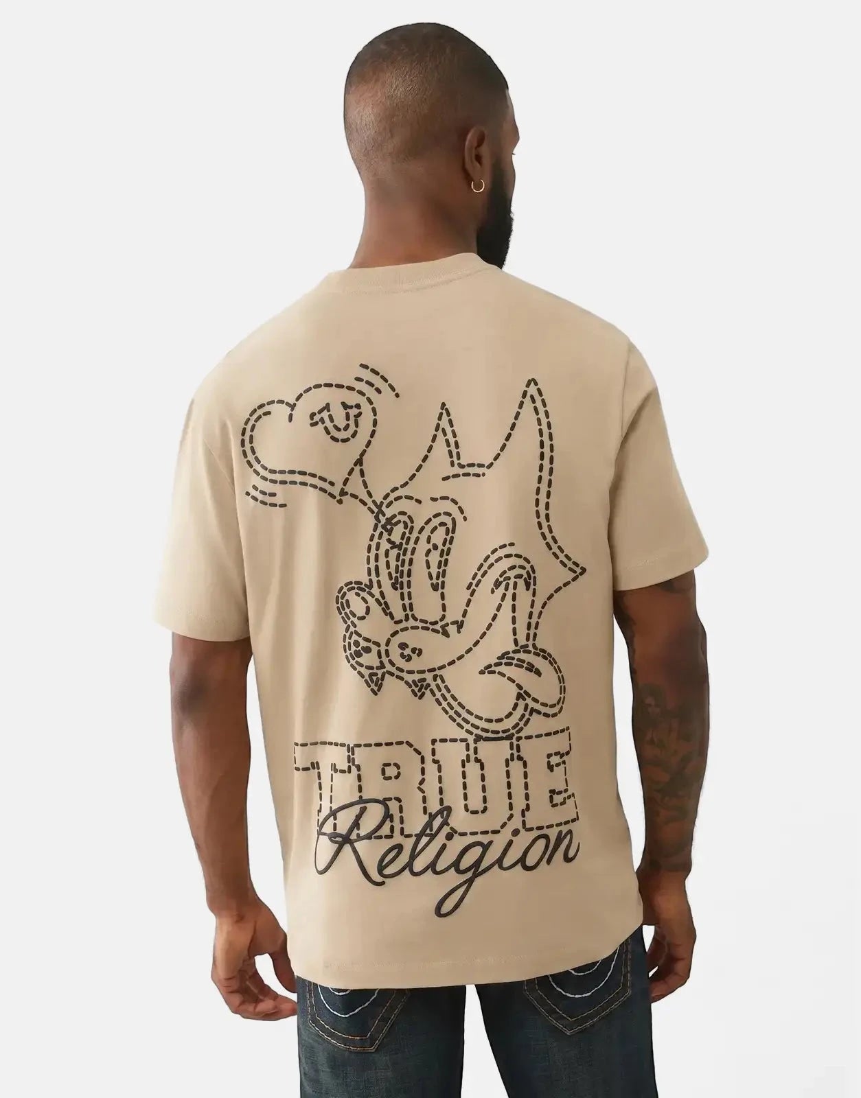 True Religion Puff Cat T-Shirt Stone - Subwear