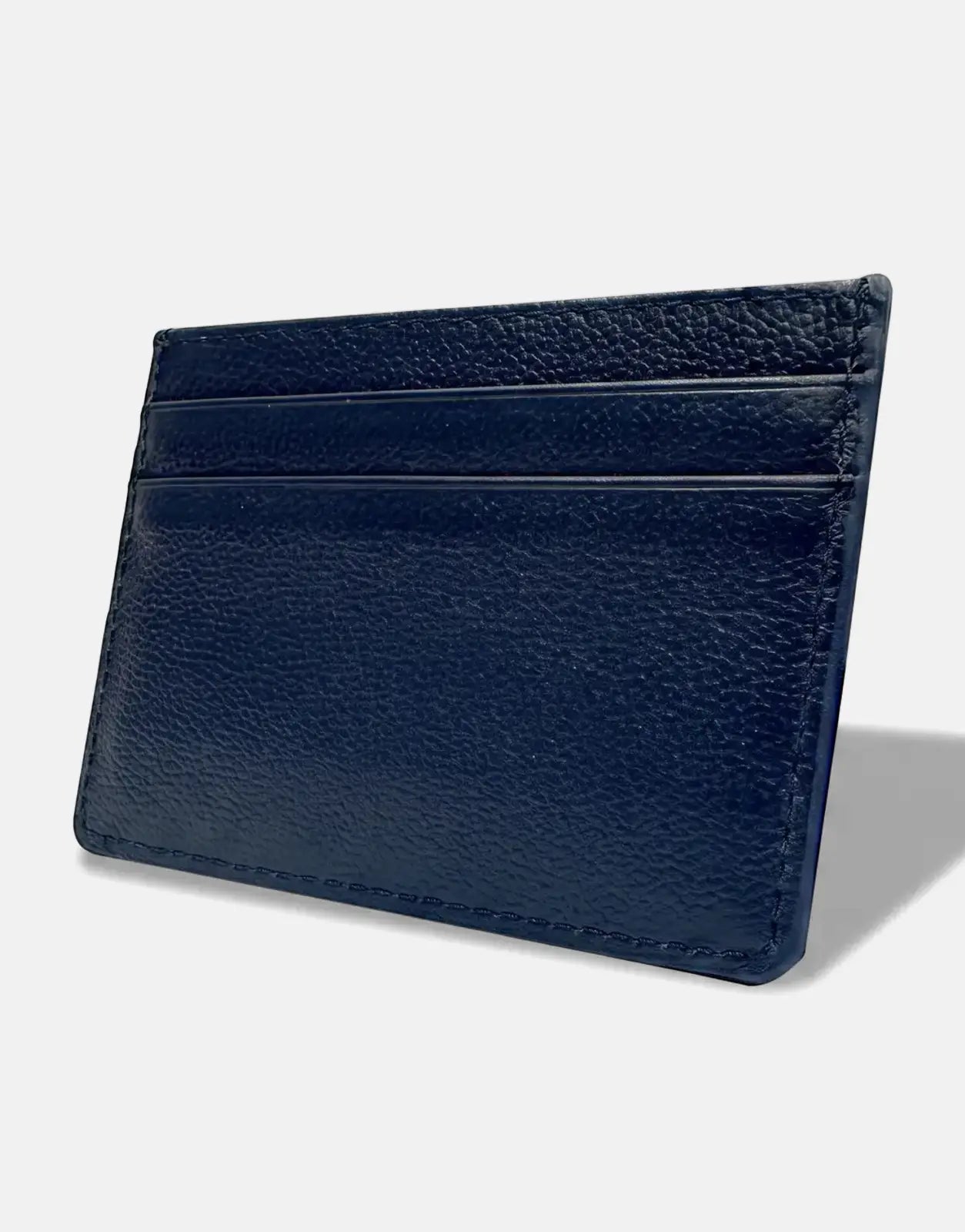 Vialli navy card holder in textured leather with multiple card slots, compact and lightweight for everyday use.